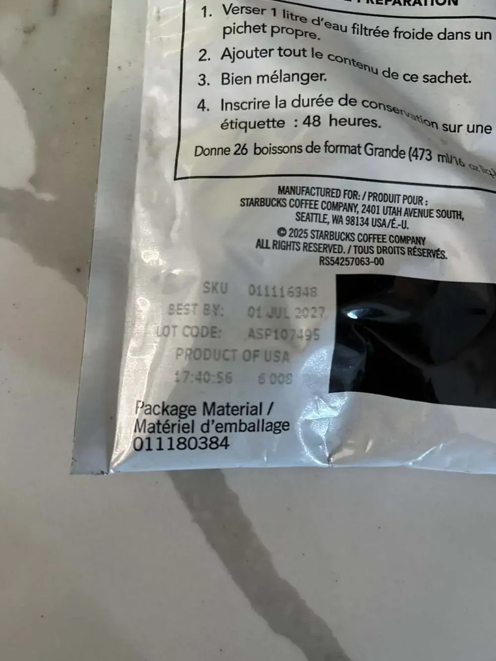 Starbucks Frappuccino Espresso Roast Blend Soluble Coffee 56.7g Pouch